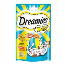 Dreamies Лакомство для кошек с лососем и сыром 60г