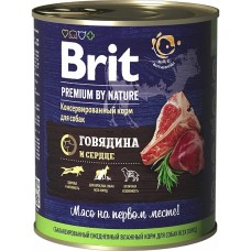 Brit Premium by Nature Говядина и сердце 850г